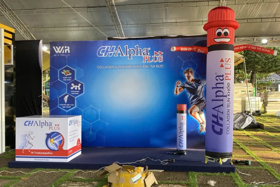 Thi công booth quảng cáo sampling cho thương hiệu CH Alpha