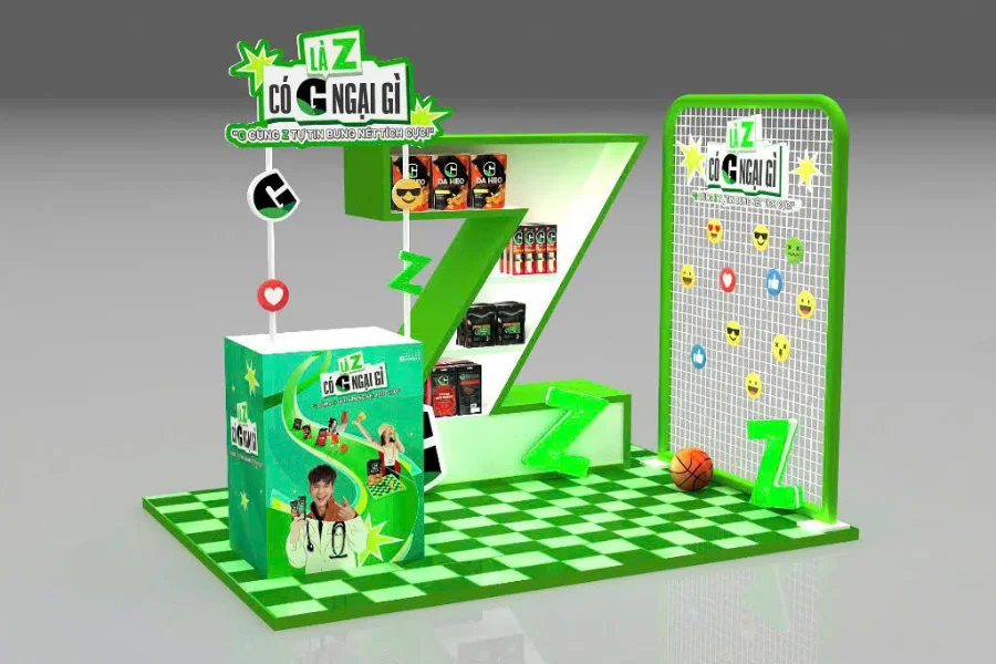 Thi công Booth sampling Gen Z sáng tạo trẻ trung