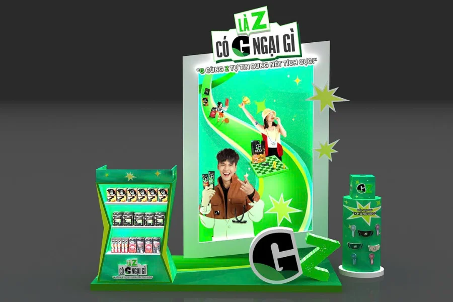 Thi công Booth sampling Gen Z sáng tạo trẻ trung 2