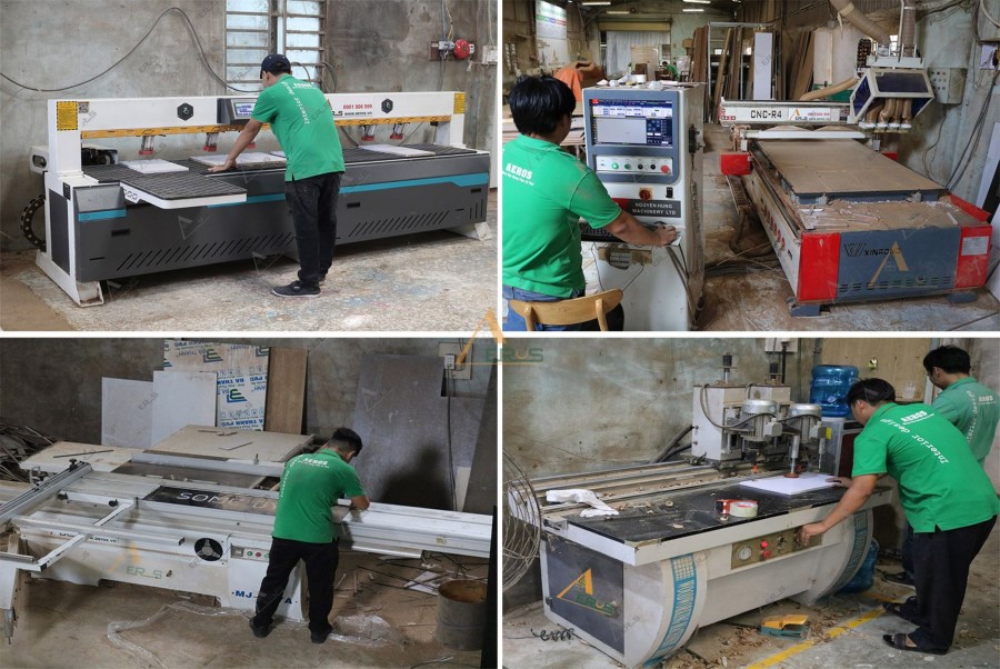 Xưởng mộc Aeros máy móc sản xuất thi công nội thất