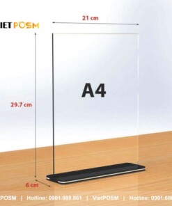 Kích thước tent card mica a4