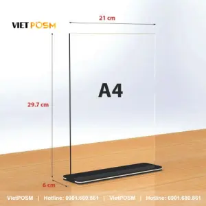 Kích thước tent card mica a4