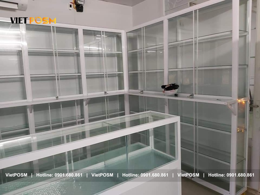 Kích thước tủ trưng bày tiệm thuốc tây