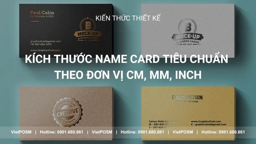 Kích thước Name card tiêu chuẩn theo đơn vị cm, mm, inch