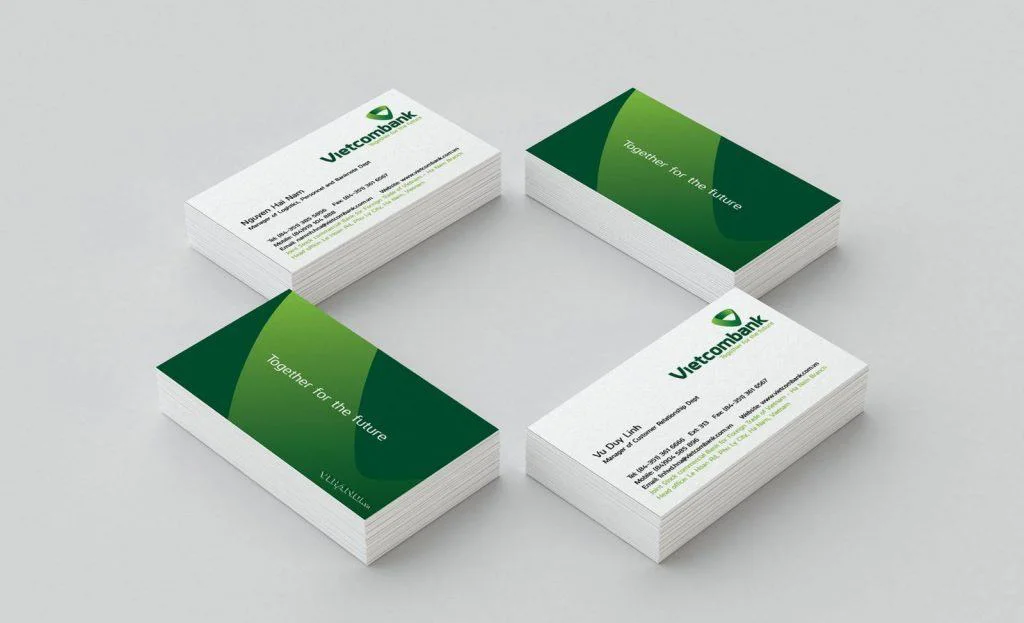 Mẫu name card chuyên nghiệp của ngân hàng Vietcombank