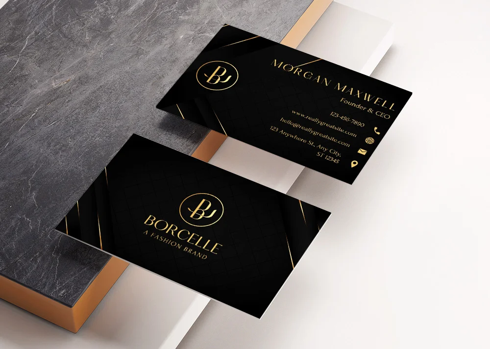 Mẫu card visit màu đen và vàng sang trọng