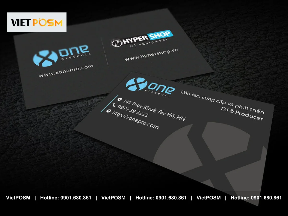 Mẫu name card với tông màu đen sang trọng chủ đạo