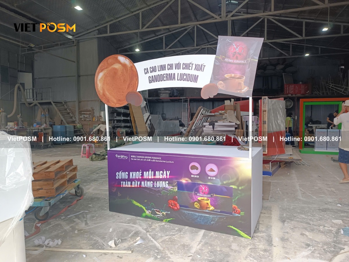 Xưởng thi công booth quảng cáo theo yêu cầu