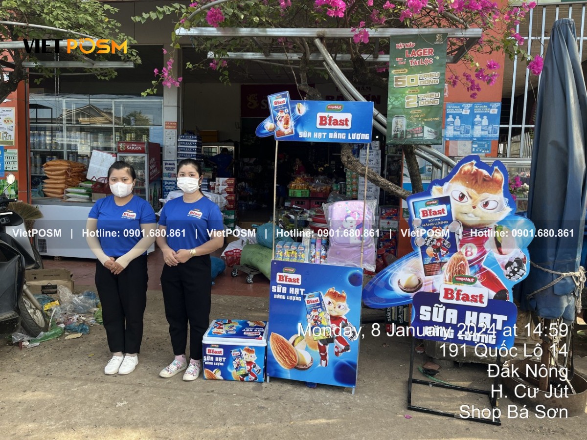 Booth sampling sữa hạt Bfast thi công bởi Việt POSM