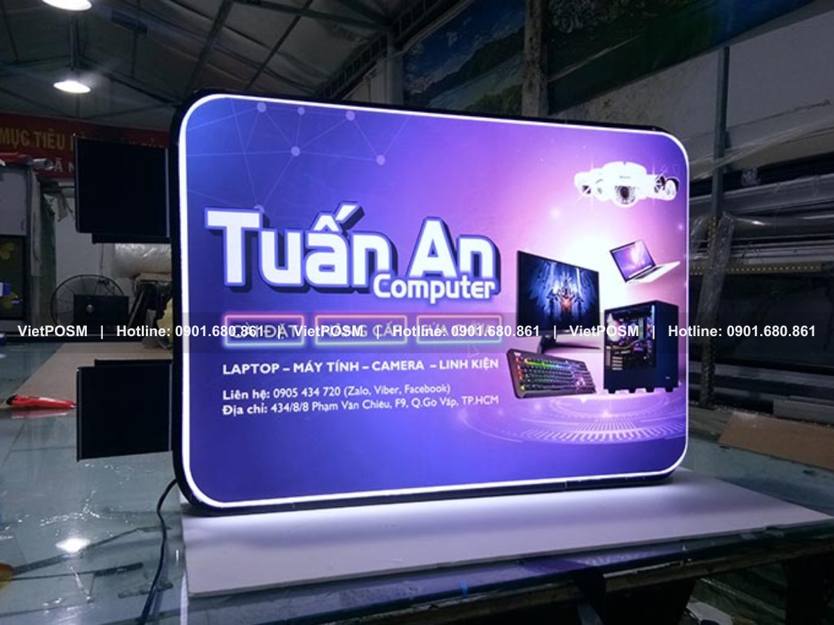 Hộp đèn hút nổi hình chữ nhật cỡ lớn cho cửa hàng vi tính