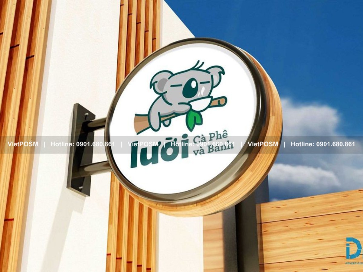 Hộp đèn logo quán cà phê lười đẹp