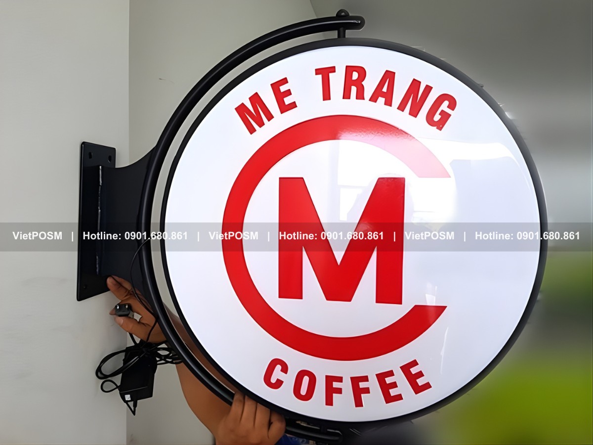 Hộp đèn logo dán decal phẳng