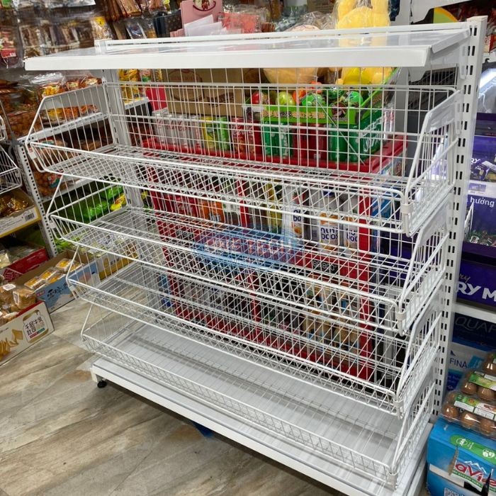 Cấu tạo kệ giỏ mì siêu thị