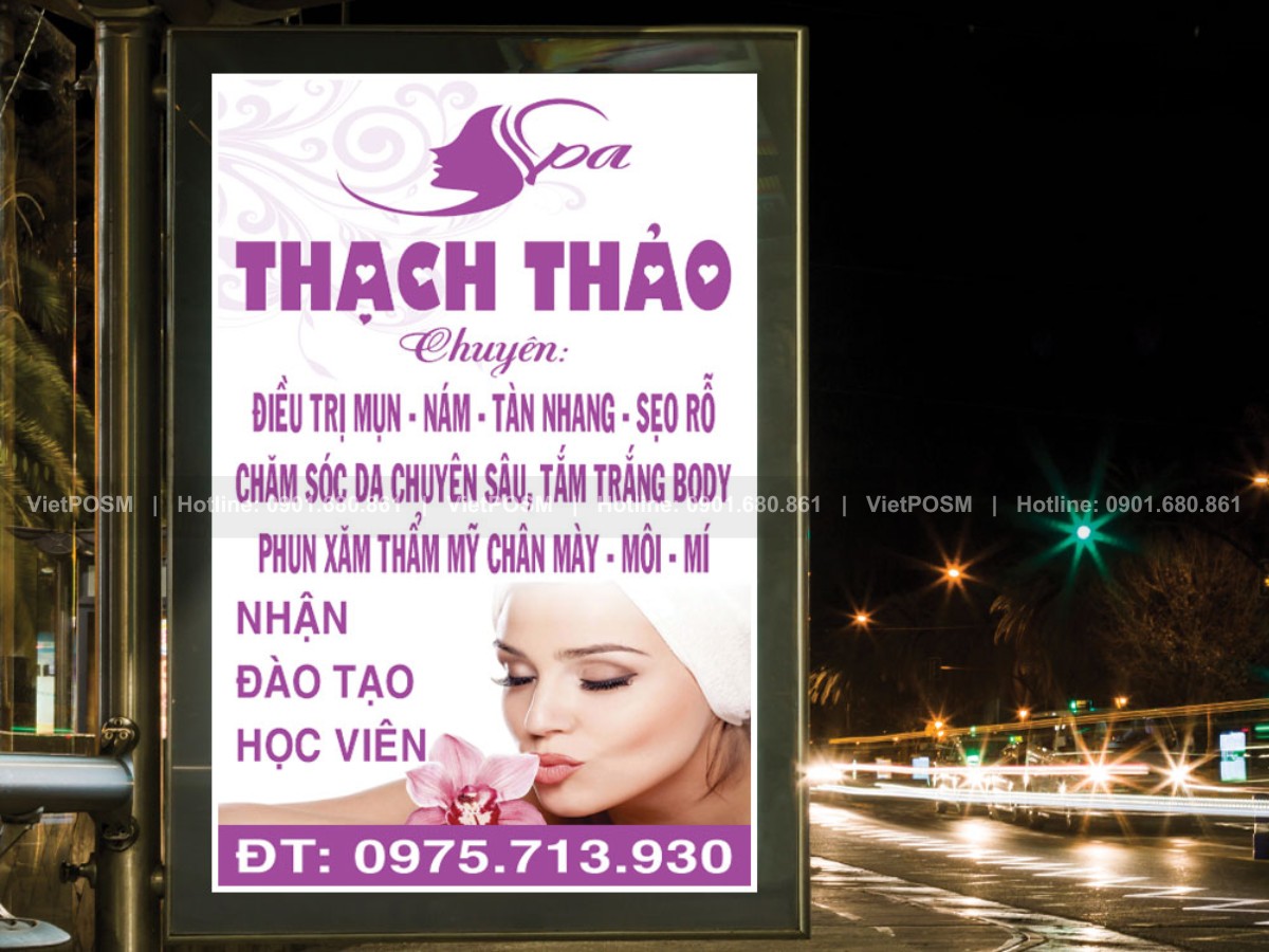 Hộp đèn, biển vẫy quảng cáo spa, mỹ phẩm, làm đẹp